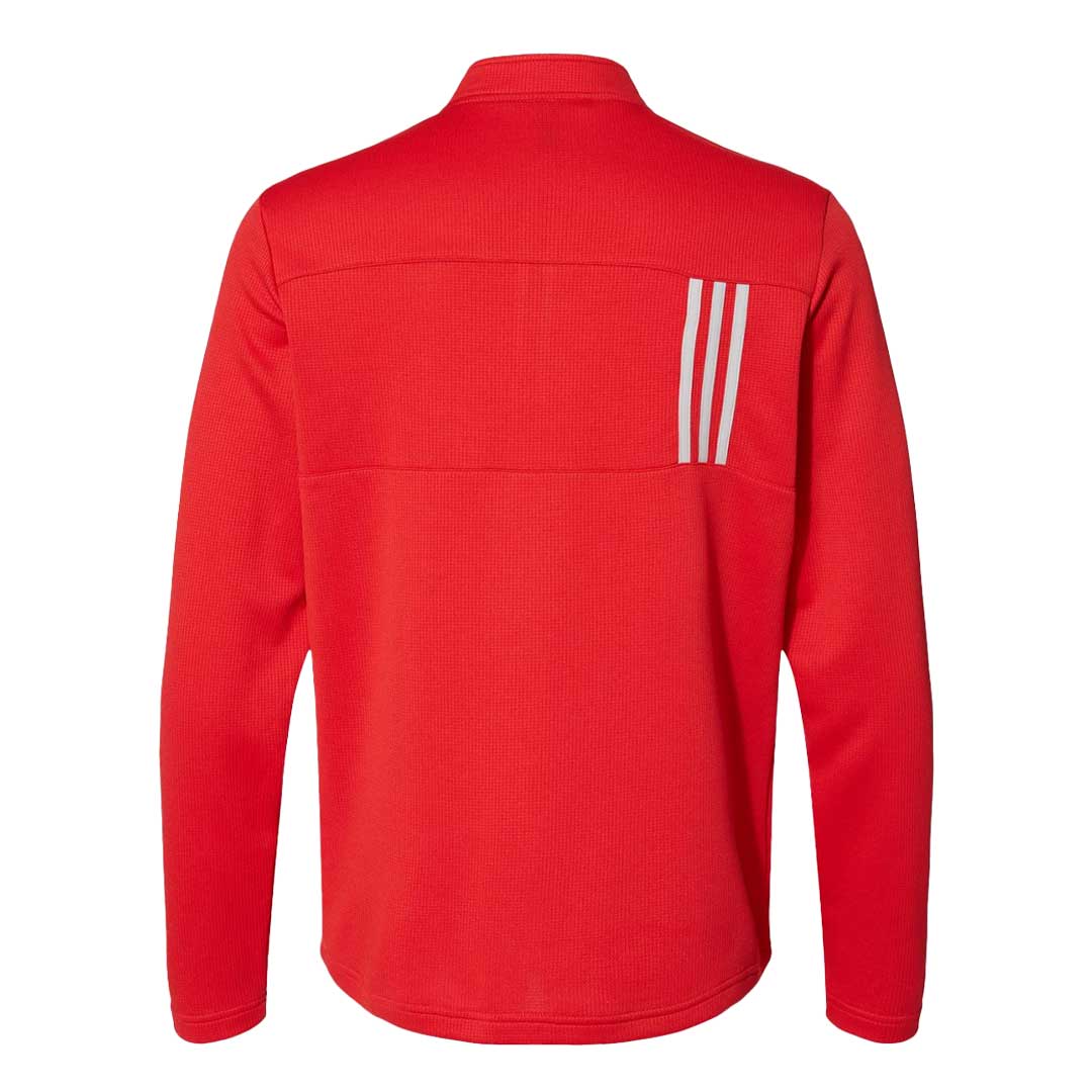 adidas - Men's 3-Stripes Double Knit 1/4 Zip Pullover (FT6579 RED) - Image 2