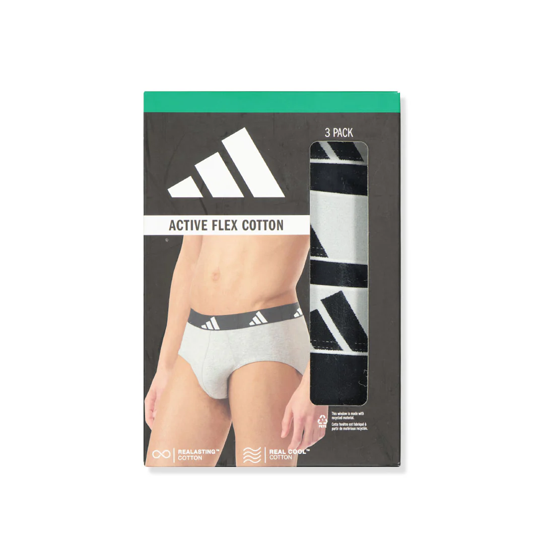 adidas - Men's Active Flex 3 Pack Cotton Brief (JK3937) - Image 2