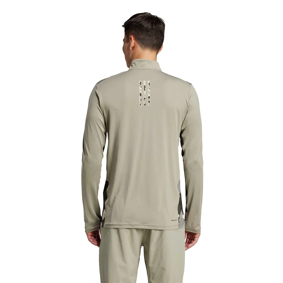 adidas - Men's Train Essentials Camo Training 1/4-Zip T-Shirt (IW8495) - Image 3