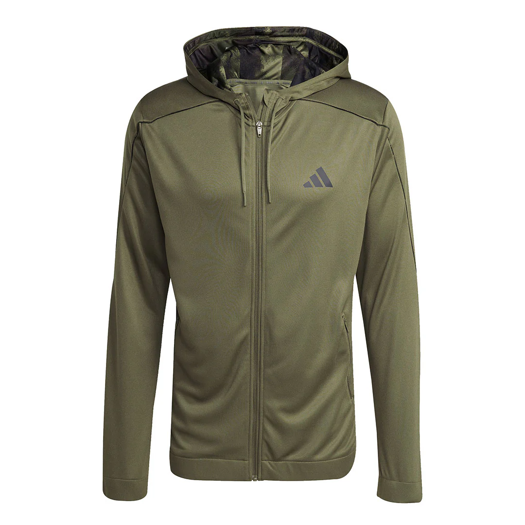 adidas - Men's Train Essentials Seasonal Full Zip Hoodie (JV7244)