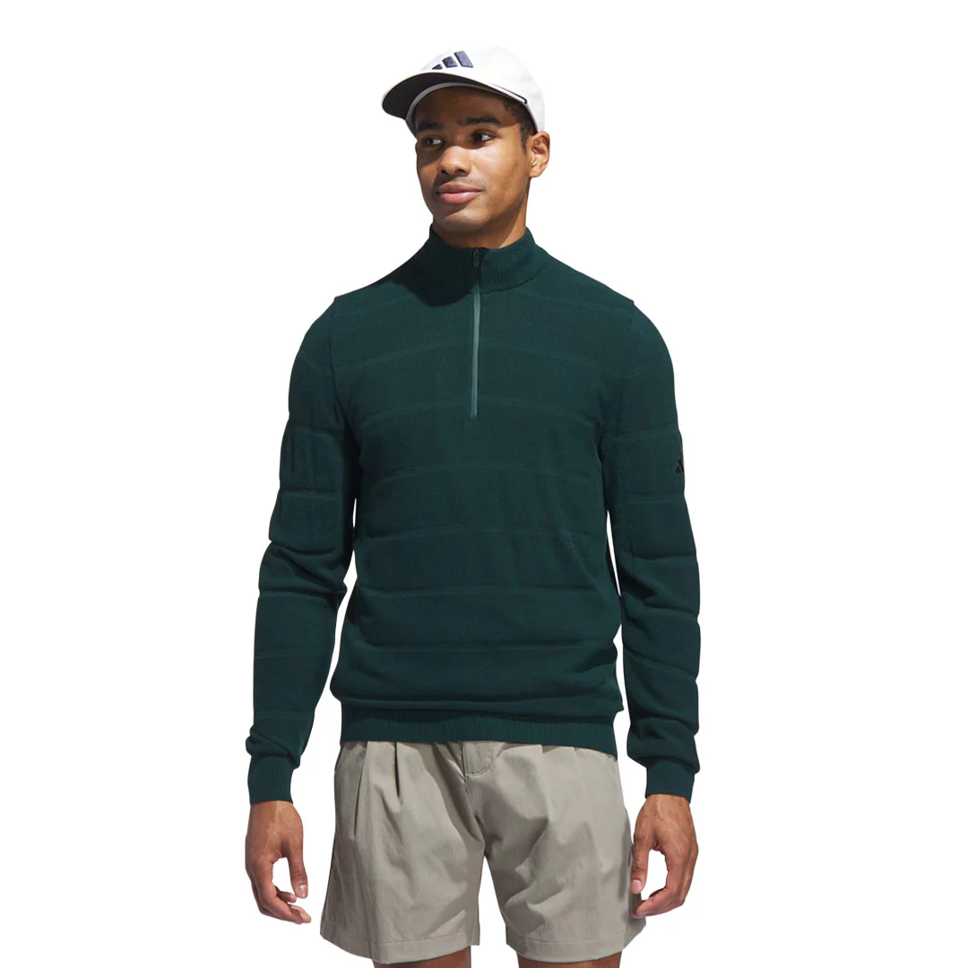adidas - Men's Ultimate365 Tour Wind Knit 1/4 Zip Pullover Sweater (JL5387) - Image 2