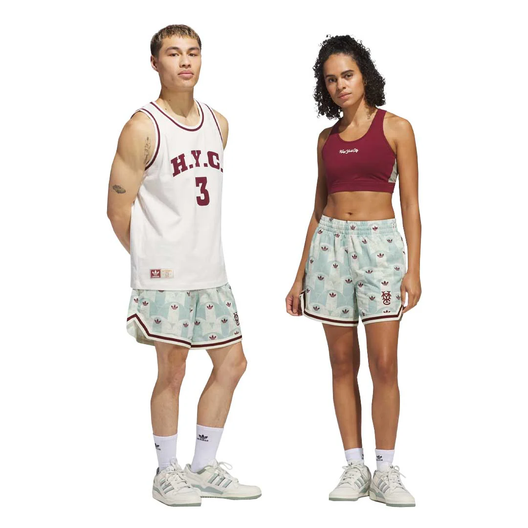 adidas - Unisex Hoop York City Allover Print Shorts (JC5973) - Image 3