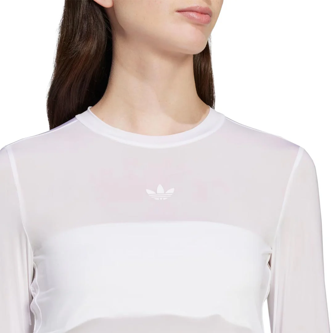 adidas - Women's Adicolor Sheer 3-Stripes Long Sleeve Top (JC5076) - Image 5