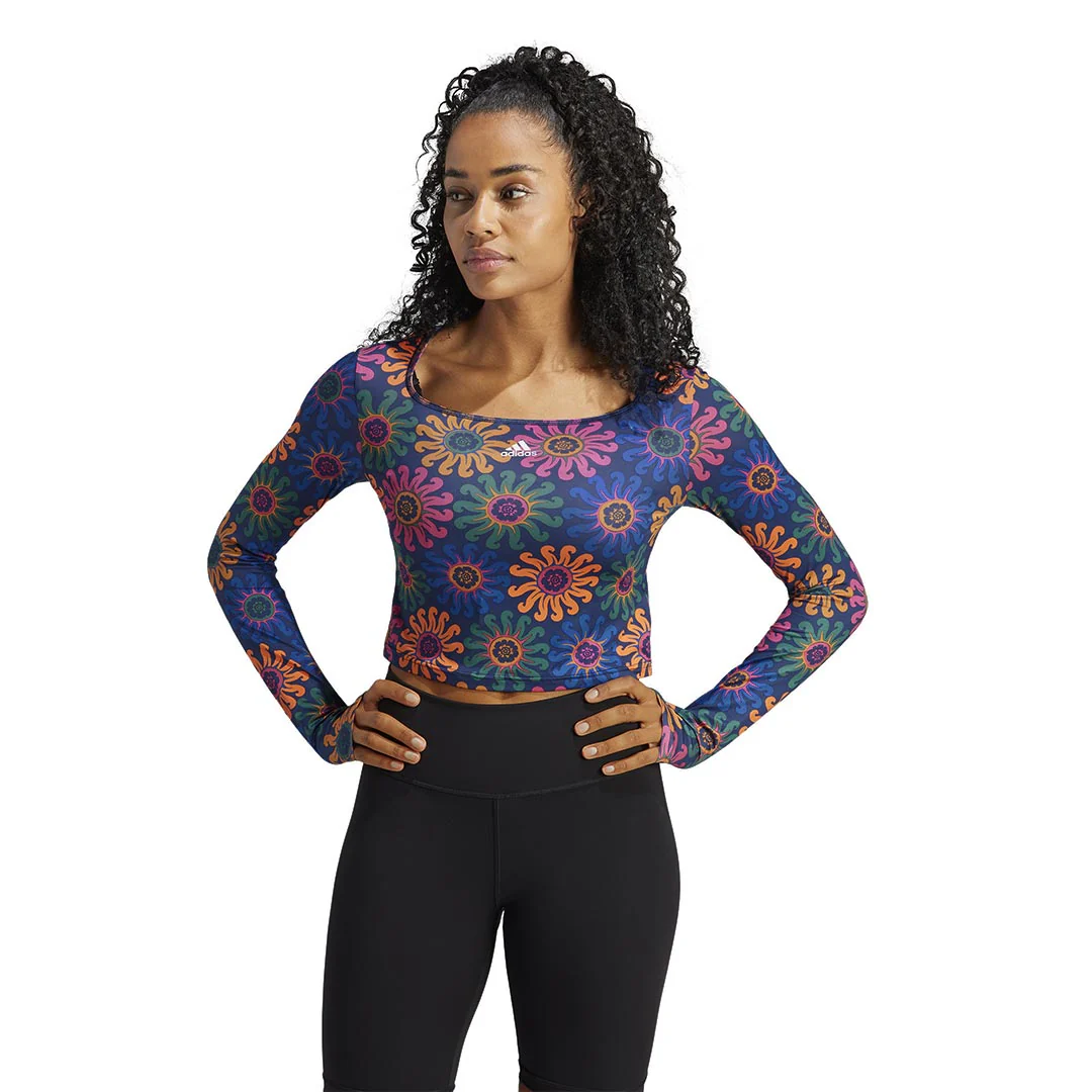 adidas - Women's adidas x FARM Rio Crop Long Sleeve T-Shirt (IM2360) - Image 2