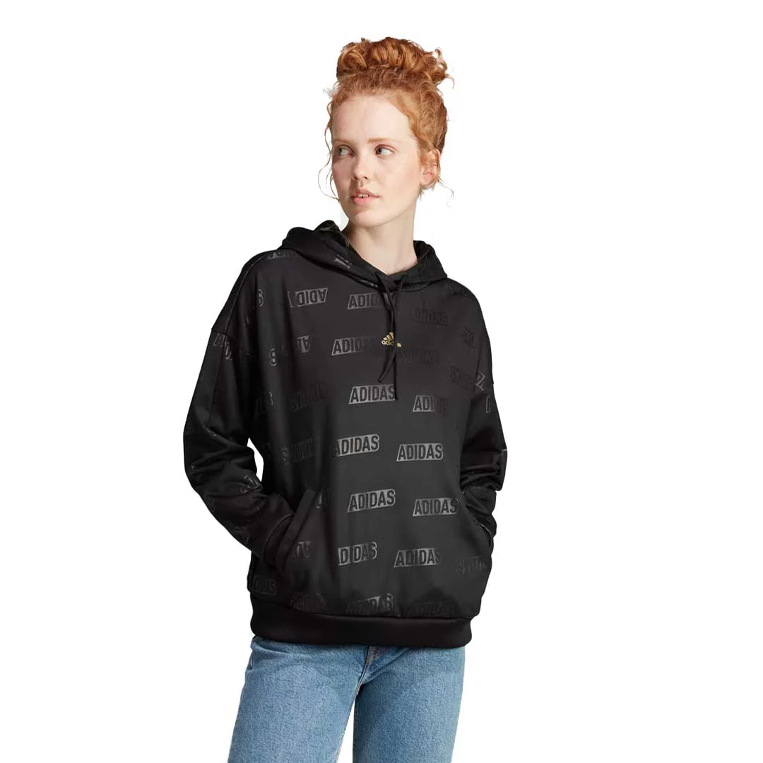 adidas - Women's Embossed Monogram Fleece Hoodie (IM2586) - Image 2