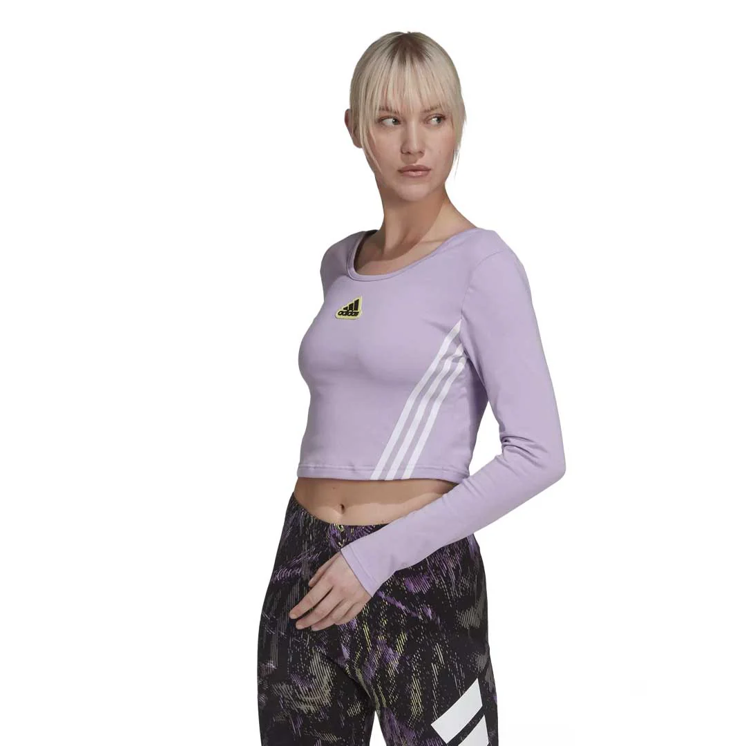 adidas - Women's Hyperpulse Cropped  Long Sleeve Top (HU0264) - Image 2