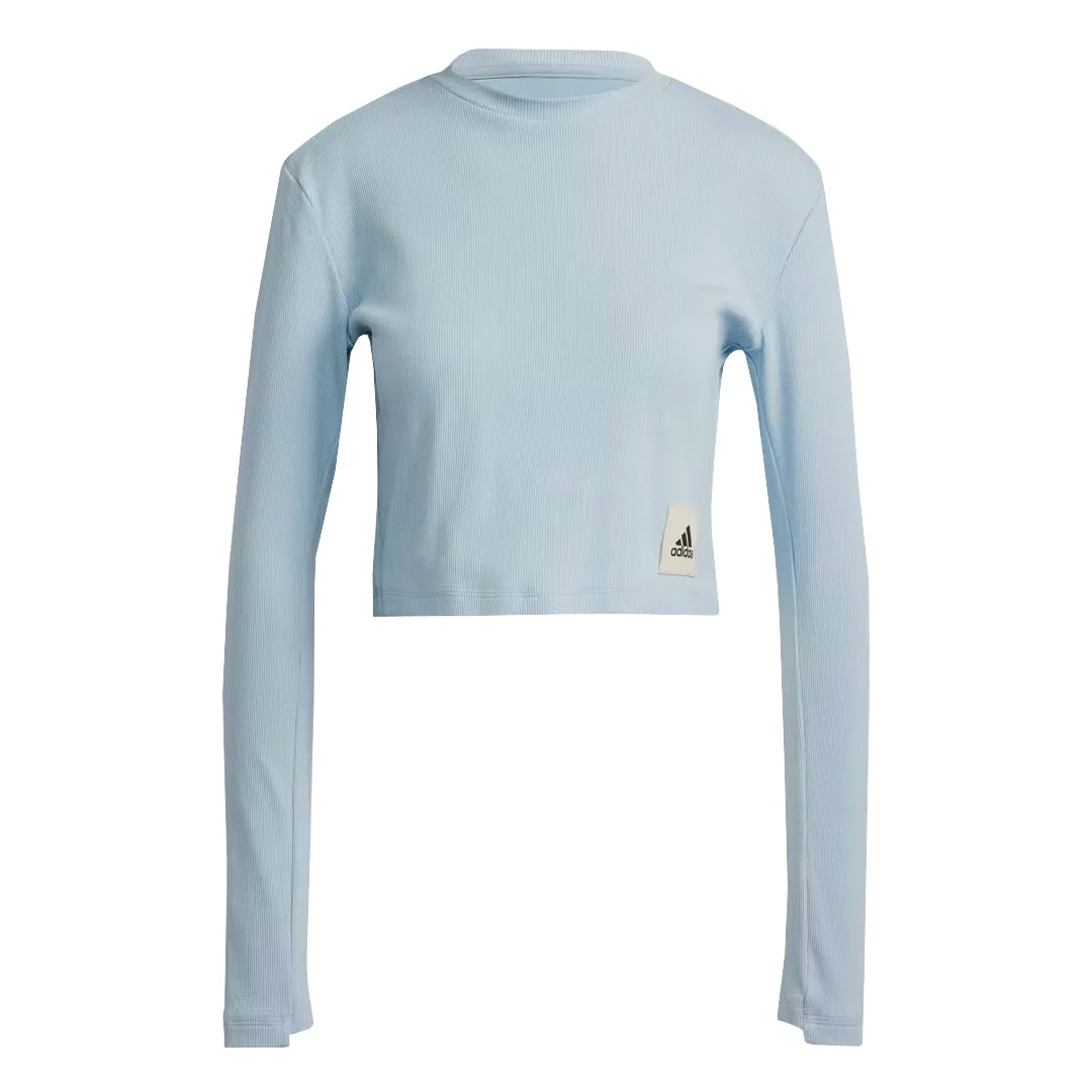 adidas - Women's Lounge Ribbed Crop Long Sleeve T-Shirt (IJ8433)