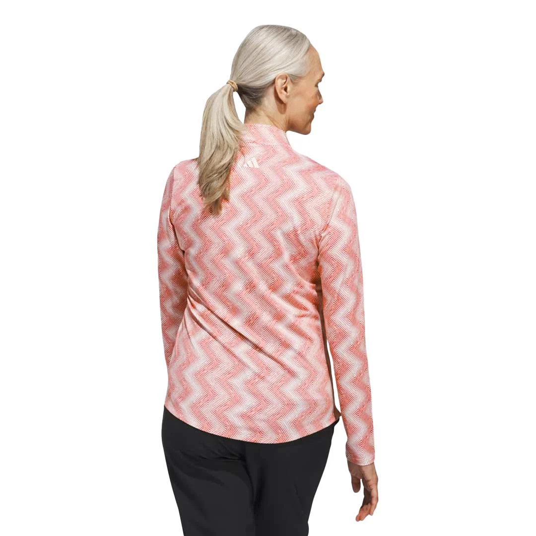adidas - Women's Ultimate365 Printed 1/4 Zip Mock Neck Sweater (IP4255) - Image 3