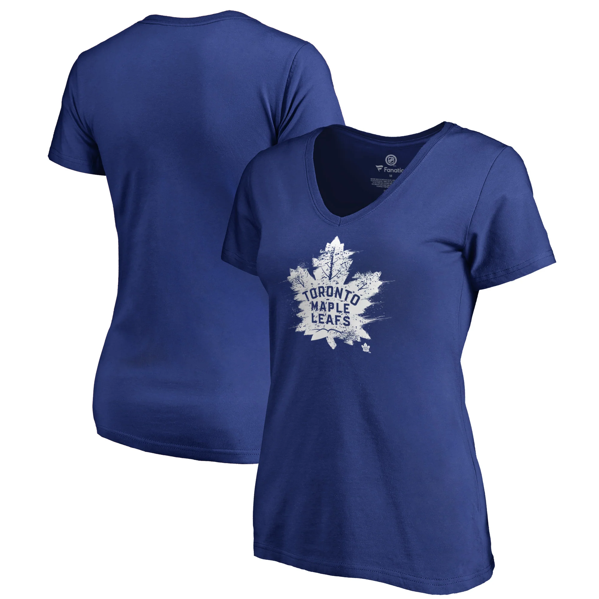 Fanatics - Women's Toronto Maple Leafs Splatter V-Neck T-Shirt (3A40 8421 2GZ CZR) - Image 3