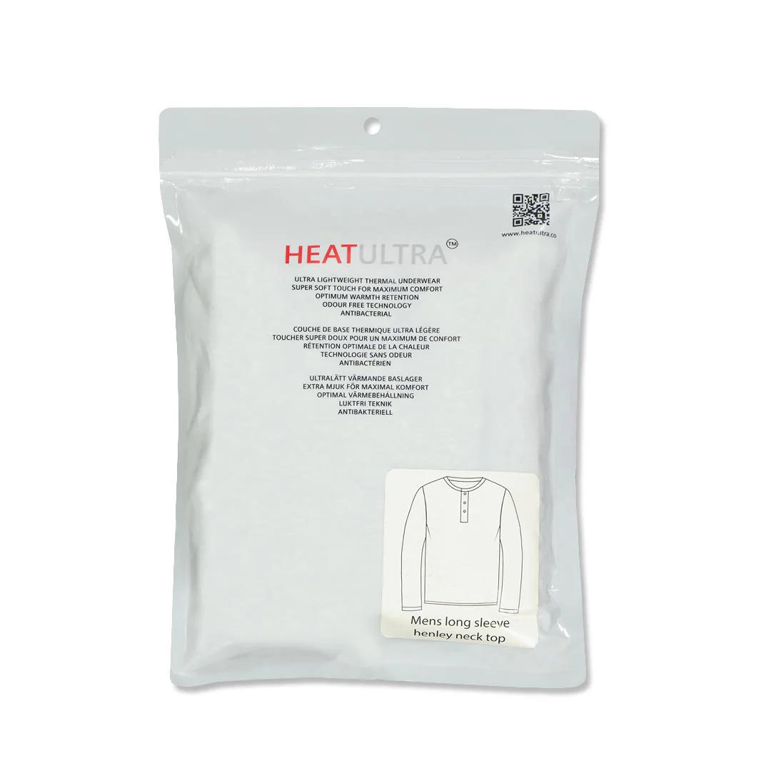 Heat Ultra - Men's Long Sleeve Henley Top (95473 BLU) - Image 2