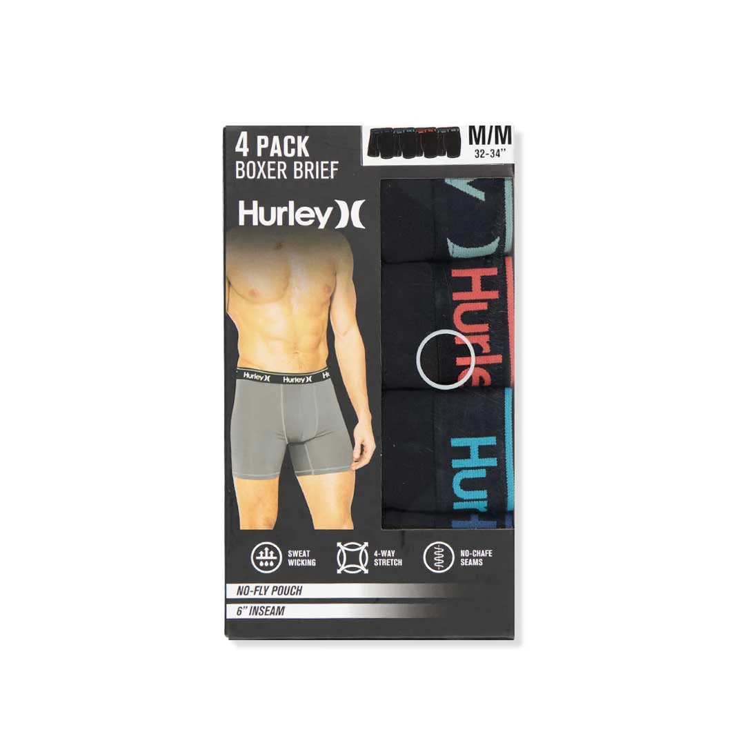 Hurley - Men's 4 Pack Solid Boxer Brief (HUCOREM153786 018) - Image 2