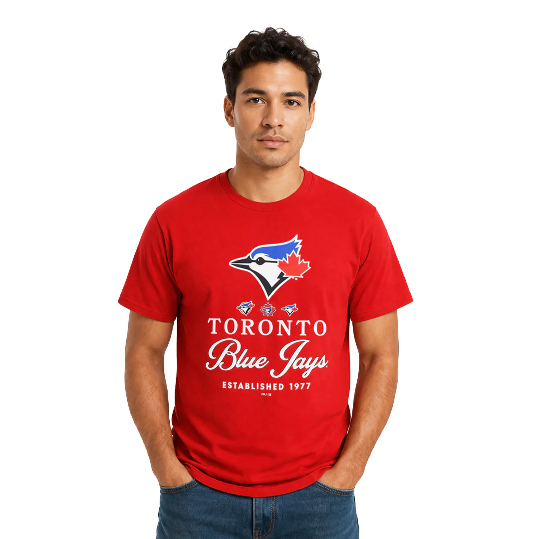 MLB - Men's Toronto Blue Jays Retro Stamps T-Shirt (XVML0LXMSC3A1PB 62RED) - Image 2