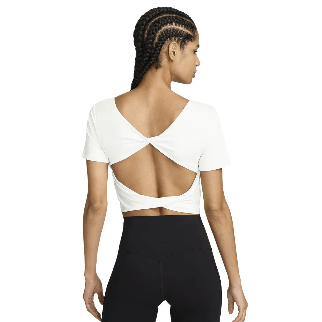 Nike - Women's Dri-Fit Short Sleeve Cropped Twist Top (FN2851 100) - Image 3