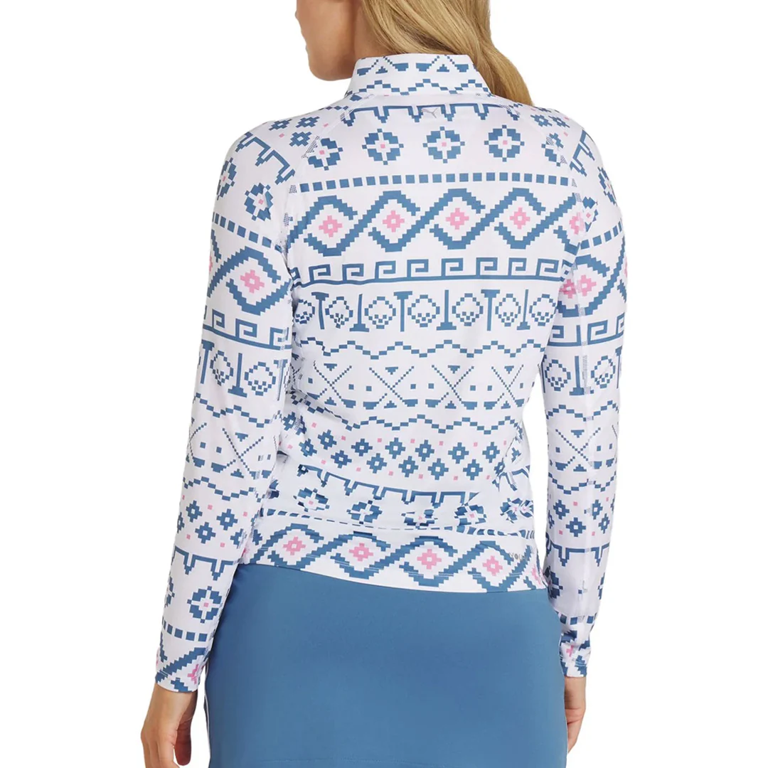 Puma - Women's YouV Fair Isle Golf 1/4 Zip Sweatshirt (626845 01) - Image 3