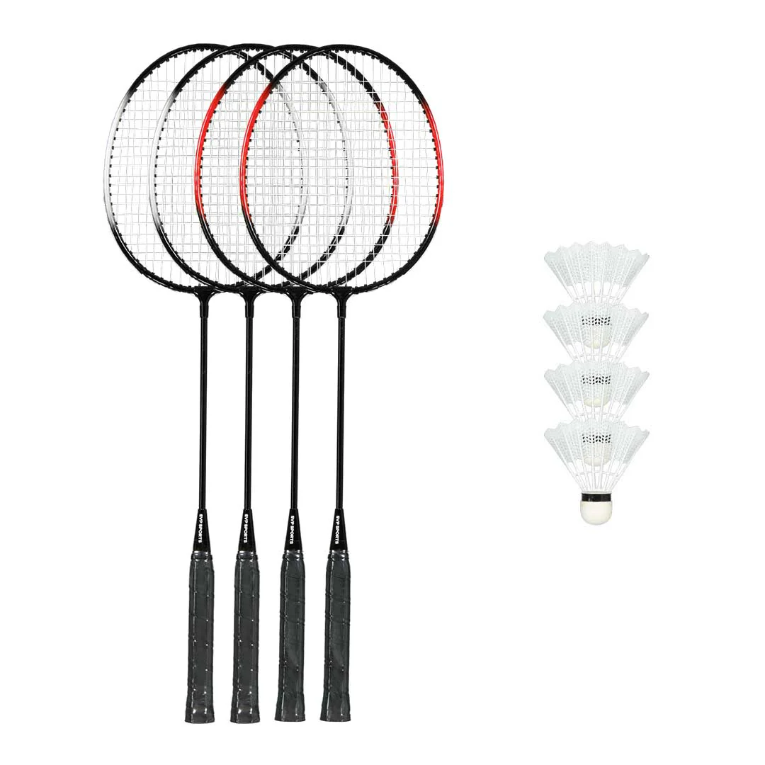 SVP Play - 4 Pack Steel Badminton Racquet Set With Net (SSO-047B4) - Image 2
