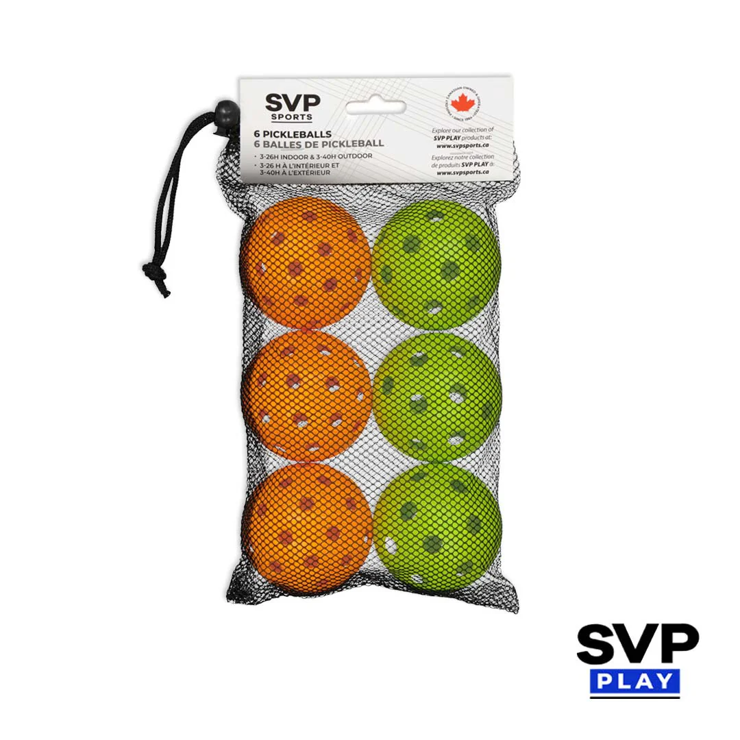 SVP Play - 6 Pack Indoor & Outdoor Pickleballs (SPK028)