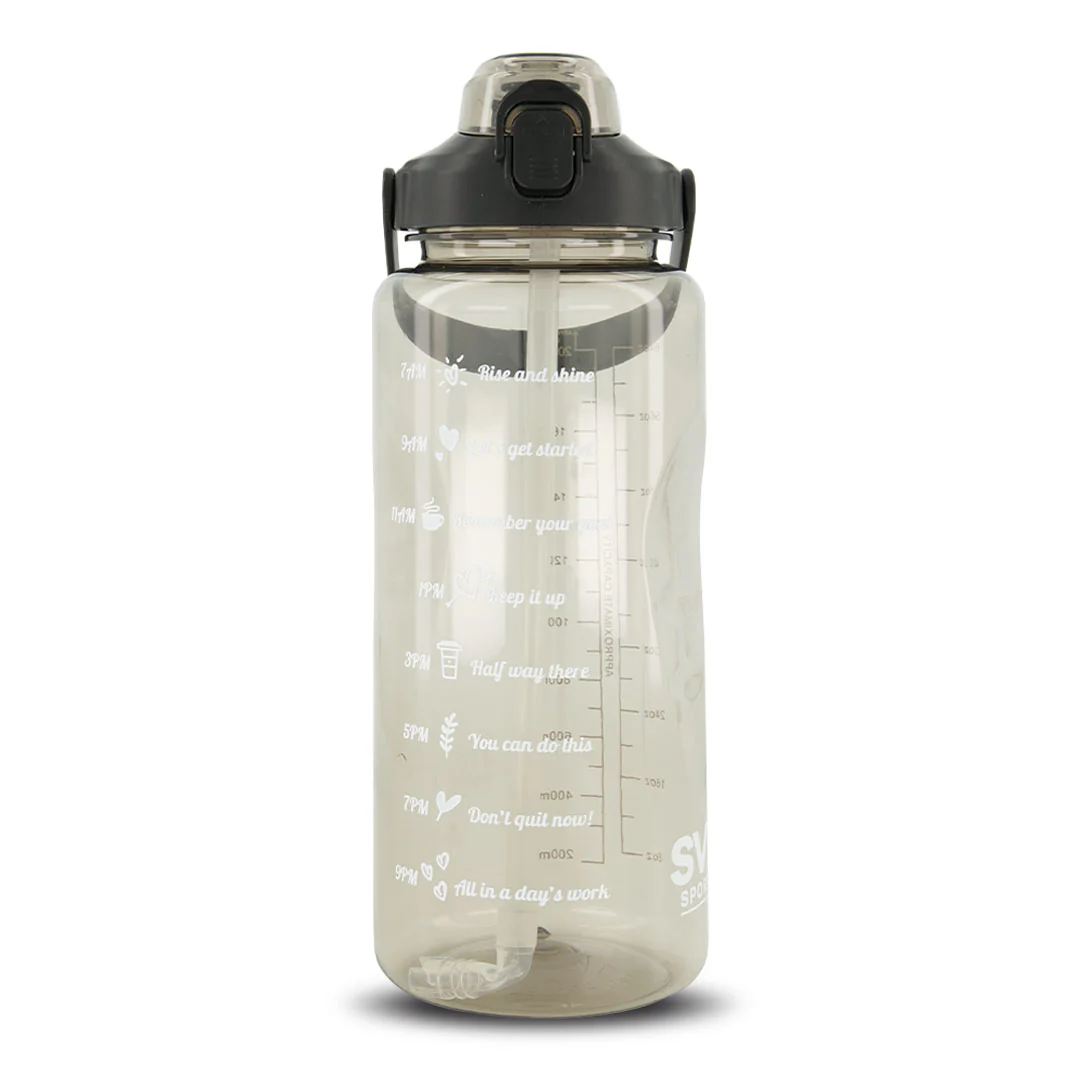 SVP Sports - 64oz Hydration Water Bottle (64OZ-BLKCLEAR) - Image 2