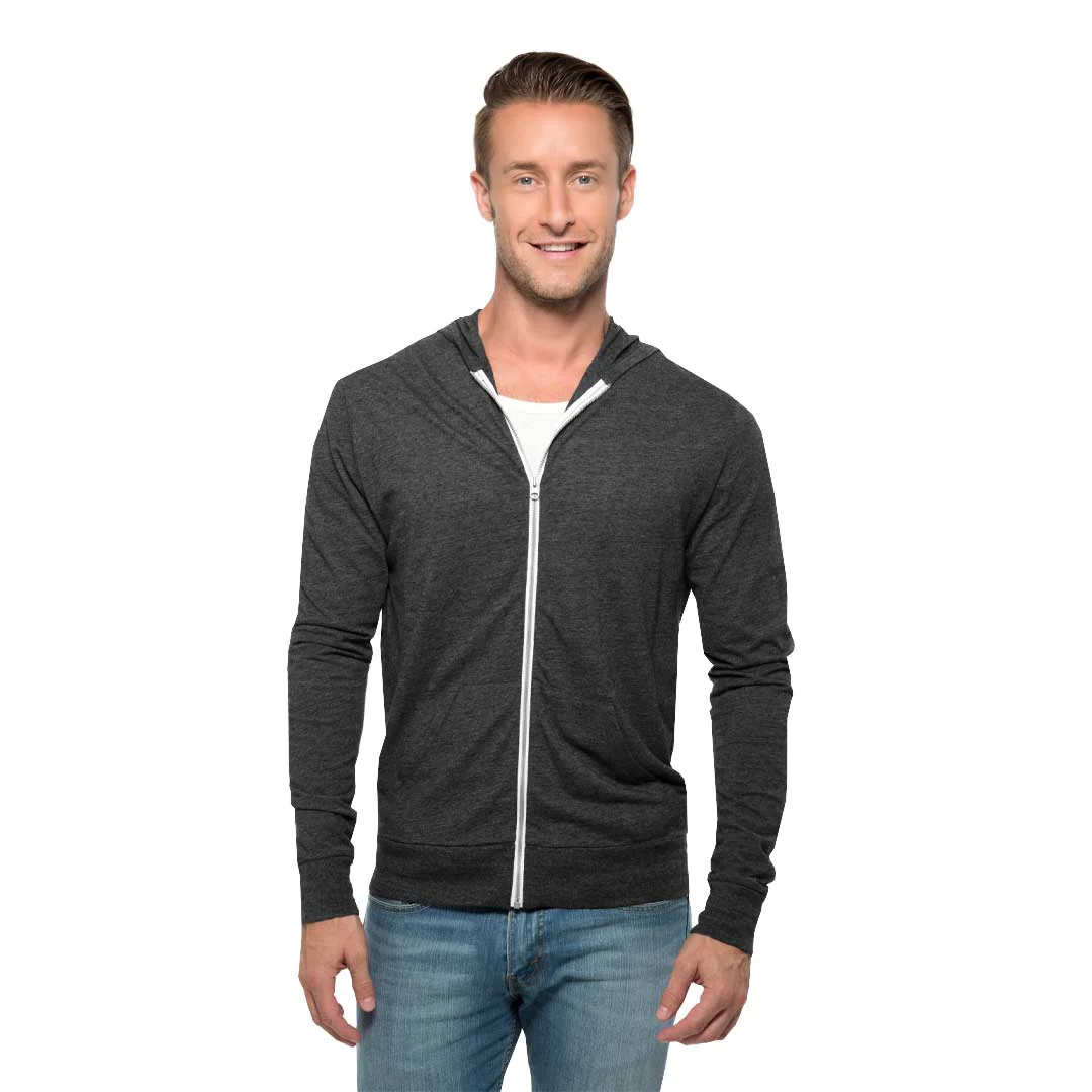Threadfast - Unisex Lightweight Premium Full Zip Hoodie (302Z BLK02) - Image 2
