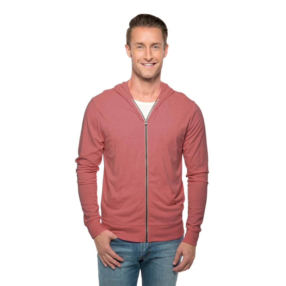 Threadfast - Unisex Lightweight Premium Full Zip Hoodie (302Z RED02) - Image 2